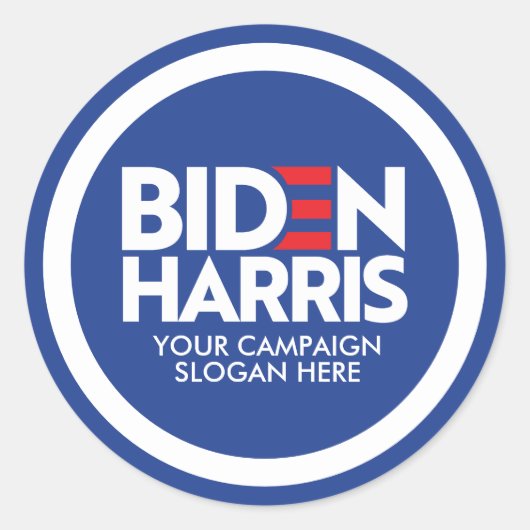 Custom Biden Harris Wahlkampfmotto 2024 Runder Aufkleber (Vorderseite)