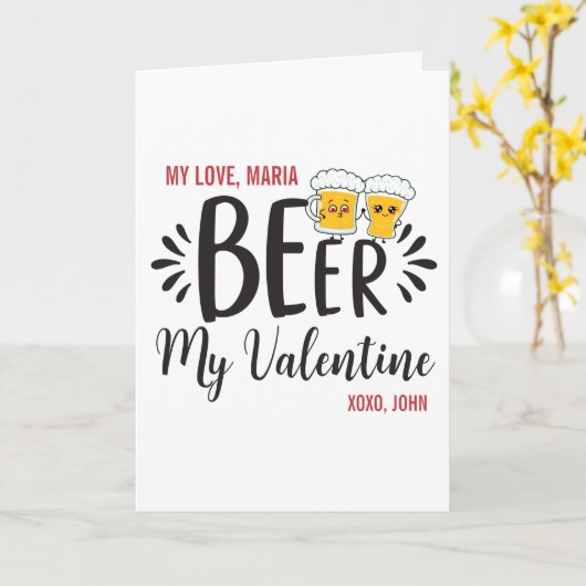 CUSTOM Biere mein Valentine oder irgendein Vorschl Karte (Gelbe Blume)