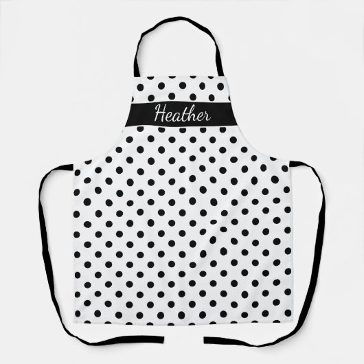 Custom big black & white Punkt pattern cooking Schürze (Vorderseite)