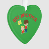 Custom Big Brother mit Baby Schwester Herz Ornament (Vorderseite)