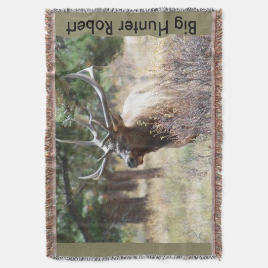 Custom Big Bull Elk Throw Blanket Wohngestaltung Decke (Vorderseite Vertikal)