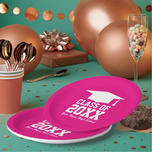 Custom Big Class of 2025 Graduierungsparty Pappteller (Multi)