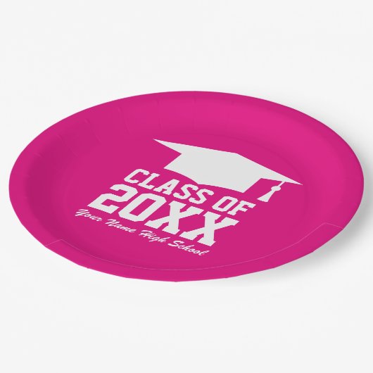 Custom Big Class of 2025 Graduierungsparty Pappteller (Schrägansicht)