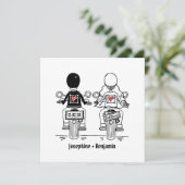 Custom Biker Motorrad Abend Hochzeit Einladung (Stehend Vorderseite)