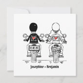 Custom Biker Motorrad Abend Hochzeit Einladung (Vorderseite)