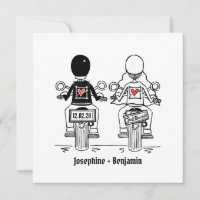 Custom Biker Motorrad Abend Hochzeit Einladung