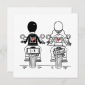 Custom Biker Motorrad Abend Hochzeit Einladung (Vorne/Hinten)