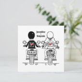Custom Biker Motorrad Abend Hochzeit Einladung (Stehend Vorderseite)