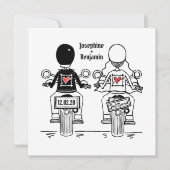 Custom Biker Motorrad Abend Hochzeit Einladung (Vorderseite)