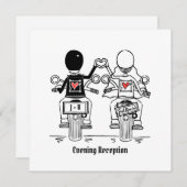 Custom Biker Motorrad Abend Hochzeit Einladung (Vorne/Hinten)
