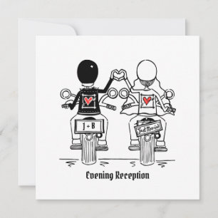 Custom Biker Motorrad Abend Hochzeit Einladung