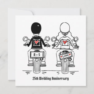 Custom Biker Motorrad Hochzeit Jahrestag Einladung