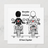 Custom Biker Motorrad Hochzeit Jahrestag Einladung (Vorne/Hinten)