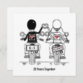Custom Biker Motorrad Hochzeit Jahrestag Einladung (Vorne/Hinten)