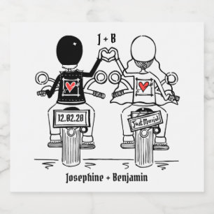 Custom Biker Motorrad Hochzeitsmarken Bierflaschenetikett