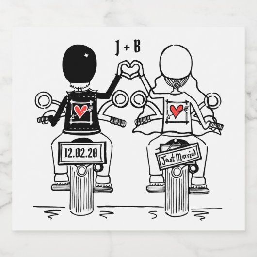 Custom Biker Motorrad Hochzeitsmarken Bierflaschenetikett (Einzelnes Label)