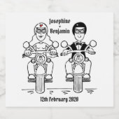 Custom Biker Motorrad Hochzeitsmarken Schaumweinetikett (Einzelnes Label)
