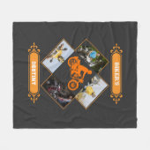 Custom Biker Photo Collage Fleecedecke (Vorderseite (Horizontal))