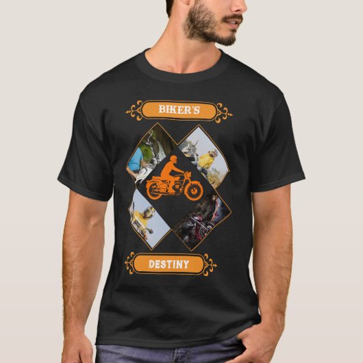 Custom Biker Photo Collage T-Shirt (Vorderseite)