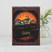 Custom Biker Wedding Invitation Einladung (Stehend Vorderseite)