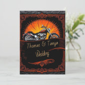 Custom Biker Wedding Invitation Einladung (Stehend Vorderseite)