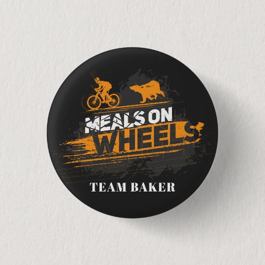 Custom Biking Meals on Wheels Cycling Team Gag Button (Vorderseite)