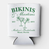 Custom Bikinis und Martinis Junggeselinnen-Abschie Dosenkühler (Vorderseite)
