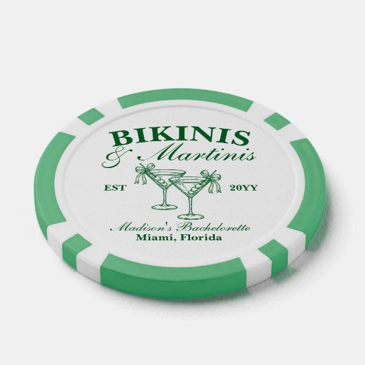 Custom Bikinis und Martinis Junggeselinnen-Abschie Pokerchips (Einzeln)