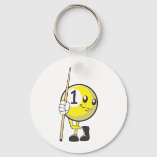 Custom Billiard Player Holding Cue Stick Schlüsselanhänger
