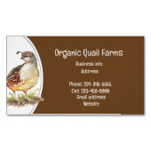 Custom Bio Quail Bird Egs Farm Animal Business Magnetische Visitenkarte (Vorderseite)