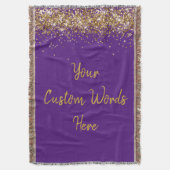 Custom Birday Party Lila Gold Personalisiert Decke (Vorderseite Vertikal)