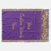 Custom Birday Party Lila Gold Personalisiert Decke (Vorderseite)