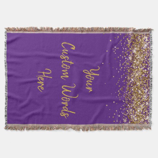 Custom Birday Party Lila Gold Personalisiert Decke (Vorderseite)