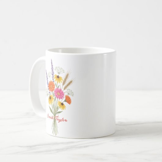 Custom Birth Flower Daisy Personalized Mug Kaffeetasse (Vorderseite Links)