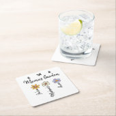 Custom Birth Flower Mug Names, Mama's Garden Gift Rechteckiger Pappuntersetzer (Vor Ort)