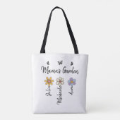 Custom Birth Flower Mug Names, Mama's Garden Gift Tasche (Rückseite)