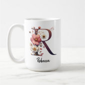 Custom Birth Flower Mug, Wildflower Monogram Mug Kaffeetasse (Links)