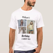 Custom Birthday 3 Foto Collage T-Shirt (Vorderseite)