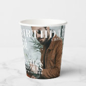 Custom Birthday 40. Party Magazine Cover Cheers Pappbecher (Rückseite)