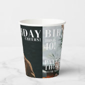 Custom Birthday 40. Party Magazine Cover Cheers Pappbecher (Links)