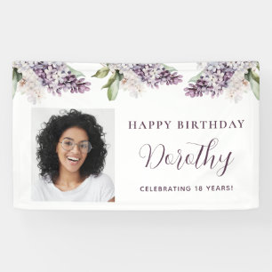 Custom Birthday Banner Foto 18. Lila Floral