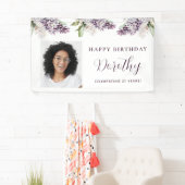 Custom Birthday Banner Foto 21. Lila Floral (Insitu)