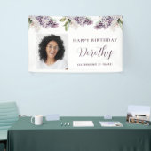 Custom Birthday Banner Foto 21. Lila Floral (Messeveranstaltung)