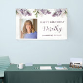 Custom Birthday Banner Foto 40. Lila Floral (Messeveranstaltung)