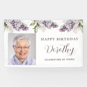Custom Birthday Banner Foto 60. Lila Floral