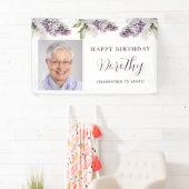 Custom Birthday Banner Foto 70. Lila Floral (Insitu)