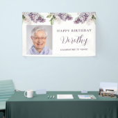 Custom Birthday Banner Foto 70. Lila Floral (Messeveranstaltung)