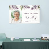 Custom Birthday Banner Foto 80. Lila Floral (Messeveranstaltung)