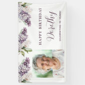 Custom Birthday Banner Foto 90. Lila Floral (Vertikal)