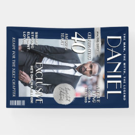 Custom Birthday Banner, Magazine Cover for Men Banner